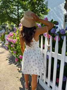 The Sunkissed Mini Blue Floral Dress