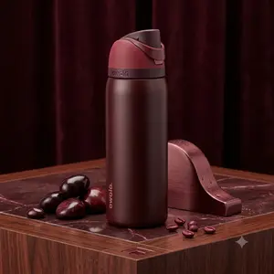 Owala FreeSip Insulated Stainless Steel Water Bottle with Straw, BPA-Free Sports Water Bottle, Great for Travel, Black Cherry