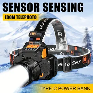 Rechargeable LED Headlamp with 3 Lighting Modes (High/Low/Flash), Adjustable Focus & 90° Tilt, USB Charging, Ideal for Camping, Hunting, Fishing, Hiking & Outdoor Adventures, Camping Light Rechargeable, Best for Christmas