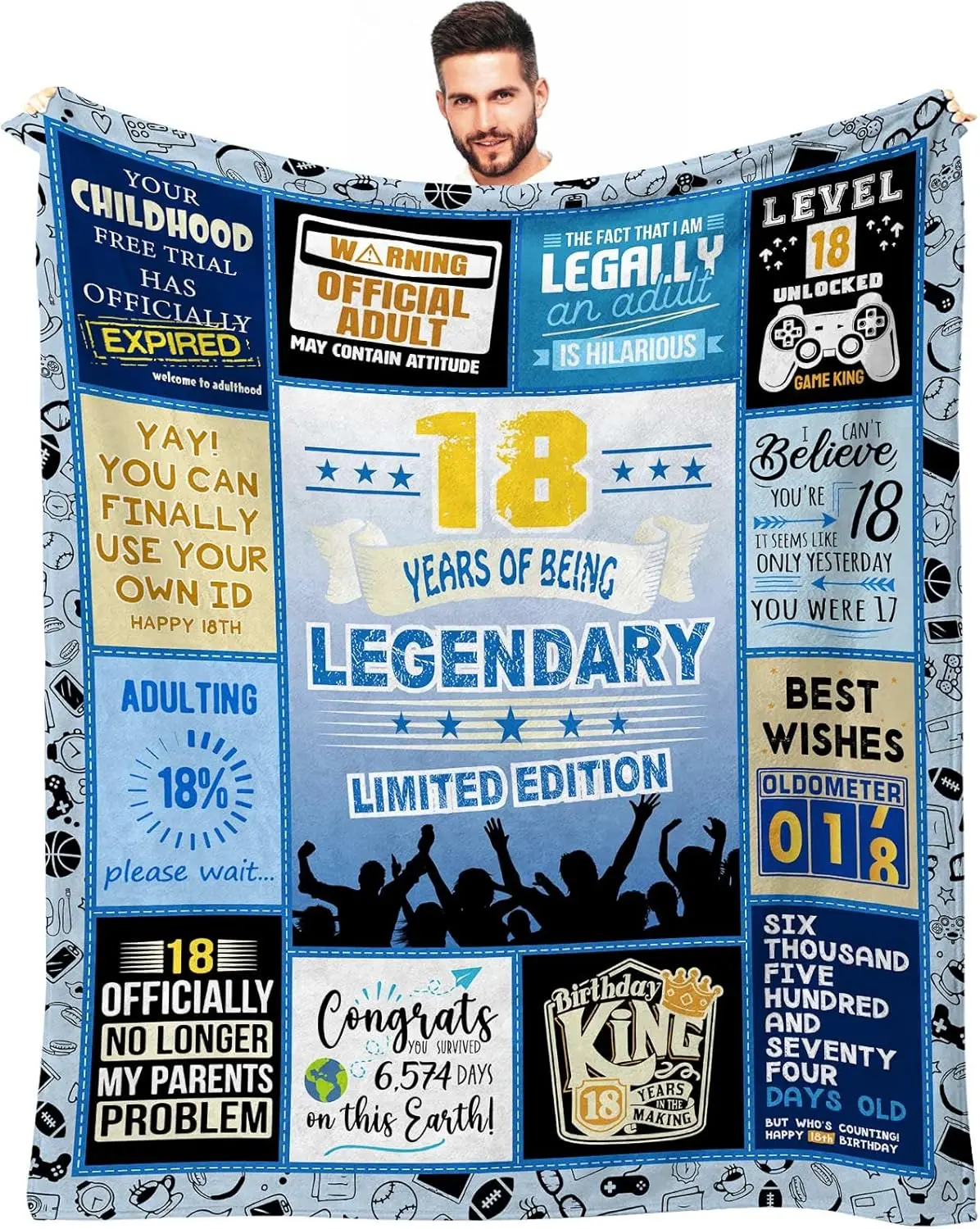 18th Birthday Gifts for Boy, 18 Year Old Boy Birthday Gifts, Gifts for 18 Year Old Boy, Gifts for 18 Year Old Male, Gifts for Turning 18, 18th Birthday Gifts for Son Blanket 60x50 Inch