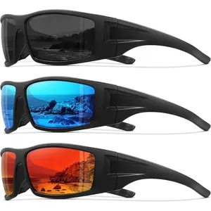 Polarized Sports Sunglasses for Men Women Unbreakable Frame Cycling Fishing Wrap Around Sunglasses UV400 Protection