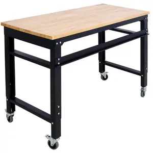 GARVEE Work Benches for Garage, 48" Adjustable Height Workbench, Heavy Duty Work Benche Table, Work Table, Tool Bench with Swivel Casters for Workshop