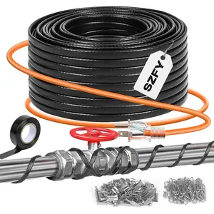 3FT~160FT Heat Tape for Water Pipes, -40°F Deicing Heat Tape,Thermostat Wire,Heating Cable Pipe Heating Cable,Heat Tape with Thermostat,Gutter Heat Cable,Heated Water Hose,120V 8W/ft (100FT)