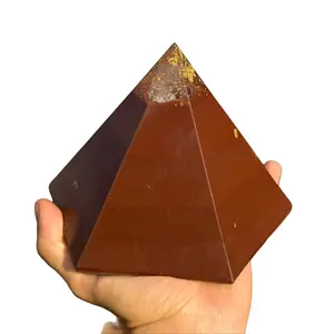 Red Sun Dodecahedron Orgonite Pyramid - 12-Sided Red Sun Orgone For Emotional Healing & Feminine Energy