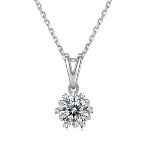 [Unisex Necklace] S925 Snowflake Synthetic Moissanite Necklace Unisex Gift