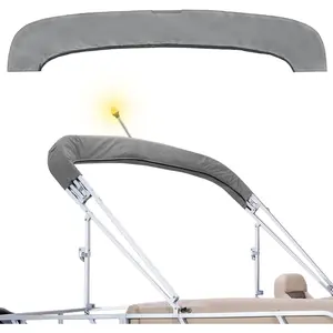 600D Bimini Top Storage Boot Storage Boat Replacement Cover Waterproof and UV Protection with Light Hole Suitable for 3-4 Bows Bimini Tops Boating Accessories