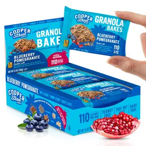 Cooper Street Blueberry Pomegranate Granola Bakes (12 bars)  Individually Wrapped Soft and Chewy Breakfast Granola Bars  Nut, Dairy  Soy Free  Great As Kids Snacks For School, Hiking Or Lunchbreak