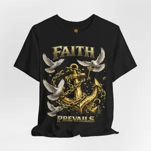 Faith Prevails T‑Shirt (Gold Anchor)