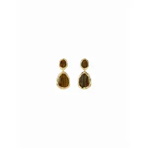 Cider 18K GOLD PLATED STAINLESS STEEL RESIN DROP EARRINGS