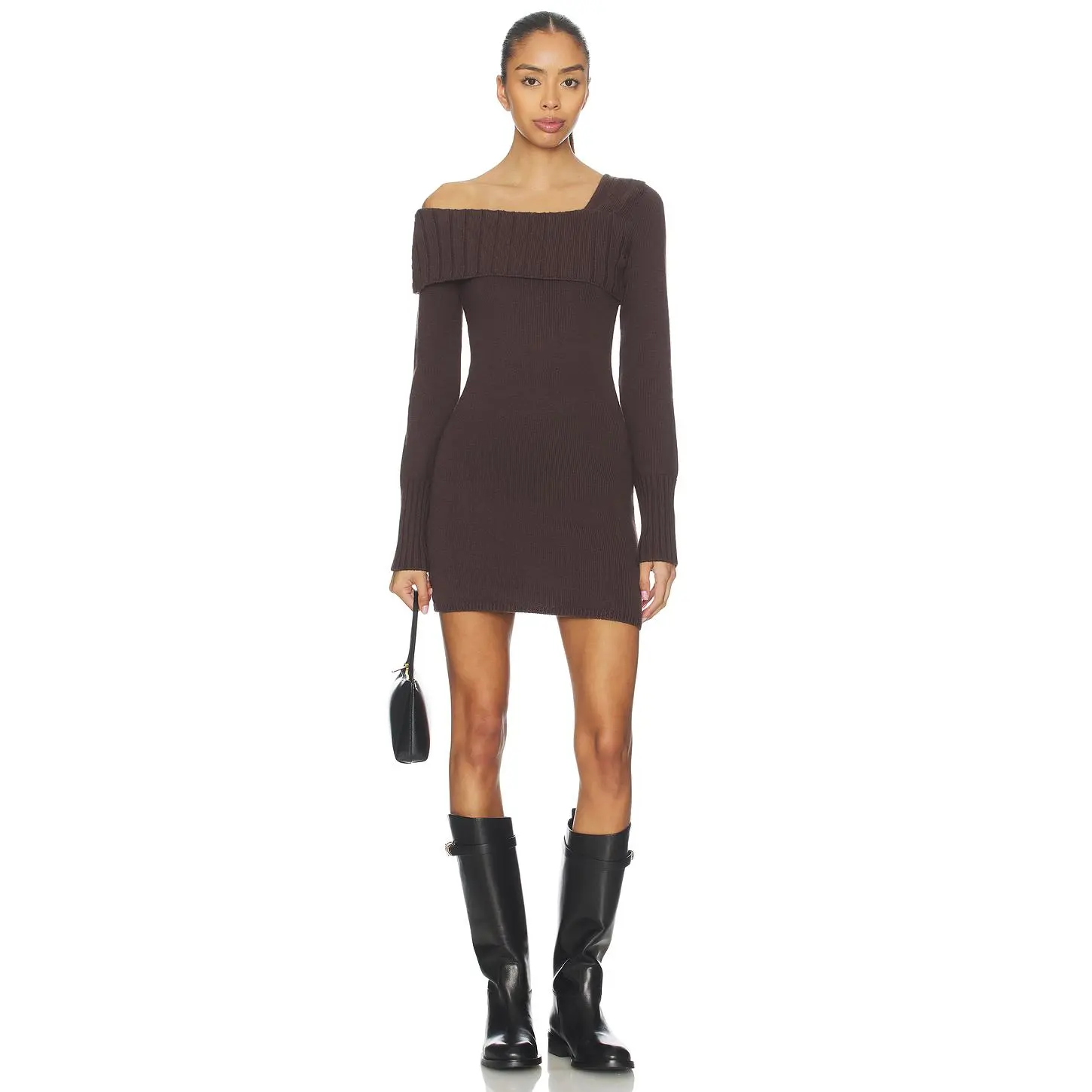 Lovers and Friends Sunna Off The Shoulder Mini Dress in Dark Brown - TikTok  Shop