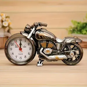 Classic Bedside Alarm Clock Made of Plastic in The Shape of a Motorcycle