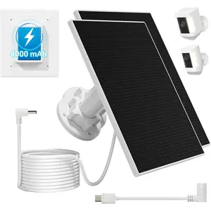 Solar Panel 4000mAh Battery Compatible with Ring Spotlight Cam Plus Battery Pro Stick Up Cam Pro All-new Stick Up Cam Battery with USB-C to Barrel