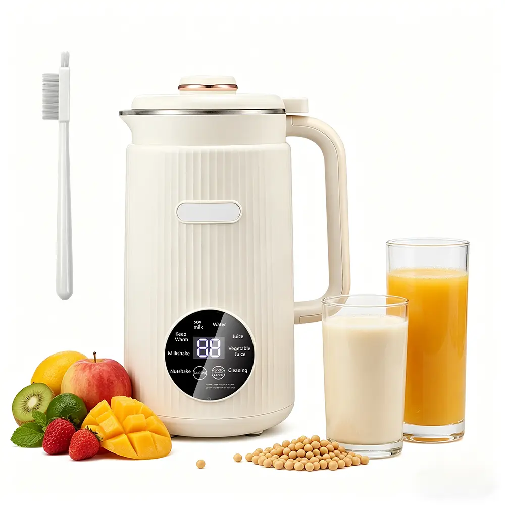 KEPEAK Smart Plant Milk Blender - Blender Household Appliances, 800ml Auto-Cooking Drink Maker, No Filtering, Juice & Soup Capable, Self-Cleaning, Stainless Steel, Compact Quiet, Small Footprint, Ideal for Home & Singles, 1 x Cleaning Brush