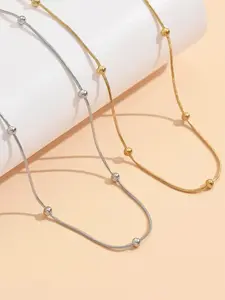 Invisible Line Ball Necklace, Elegant Fashion Jewelry Accessory, Suitable for Special Occasions and Daily Wear, Stainless Steel Chain