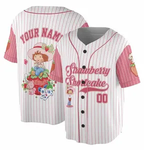 Custom Strawberry Shortcake Baseball Jersey, Personalized Gift #Baseball #gift