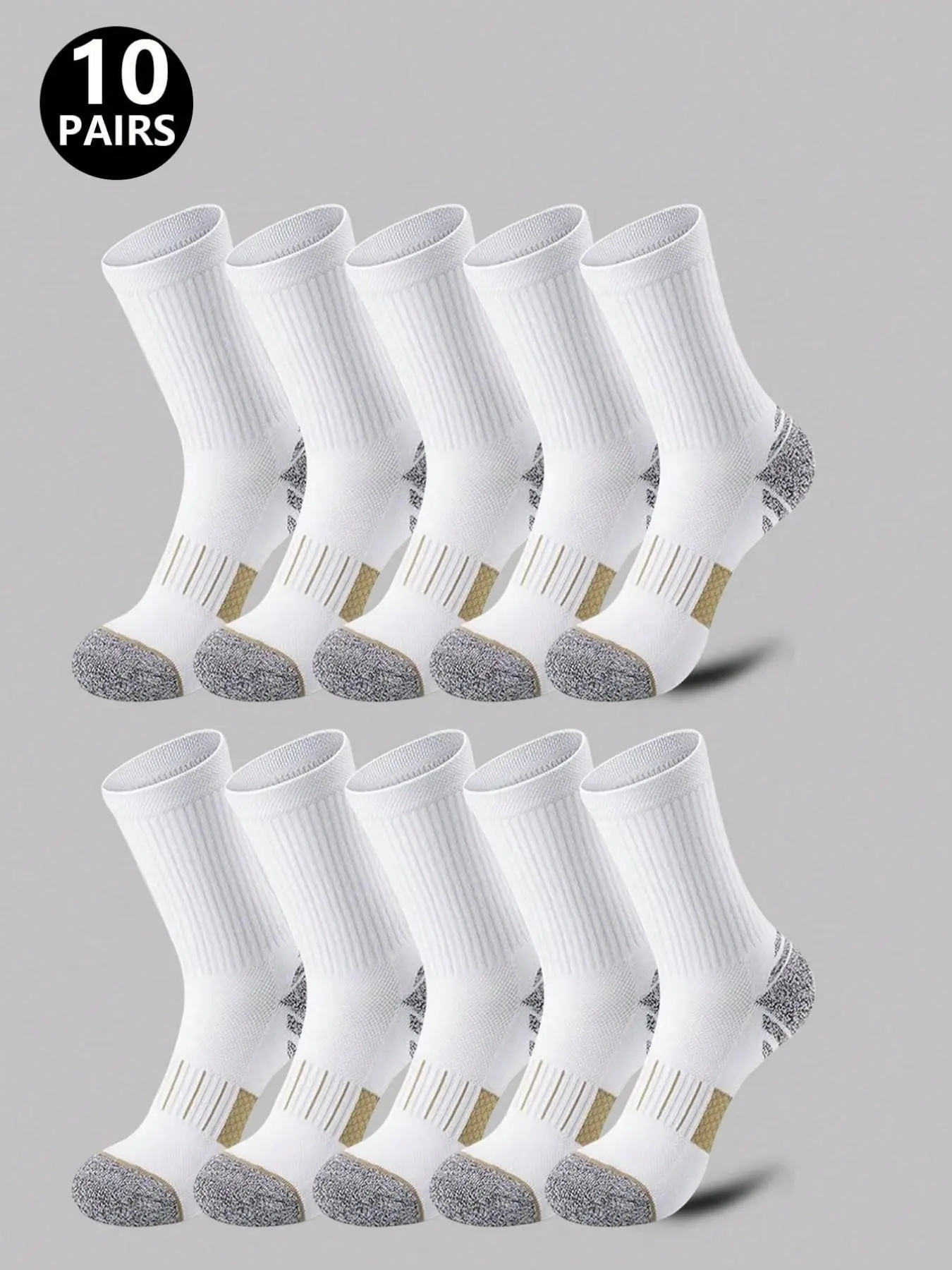 Unisex Mid-Calf Athletic Socks, Colorblock Honeycomb Anti-Slip Shock Absorption Design, Soft Comfortable, All-Season Thickened Socks