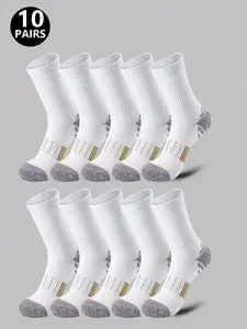 Unisex Mid-Calf Sports Socks, Colorblock Honeycomb Anti-Slip Shock Absorption Design, Soft Comfortable, All-Season Thickened Socks
