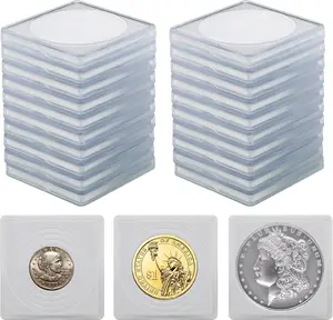 Coin Snap Holders, 20 Pcs Silver Dollar Coin Holders, Clear Coin Capsules Cases for Collectors with 5 Sizes White Gasket 20/25/30/35/40Mm, Plastic Storage Organizer Box for Coin Collection Supplies Jwodo