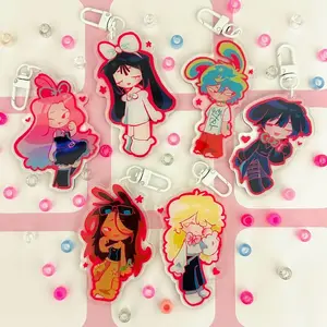6 ops Alien Stage Bunny Acrylic Keychains