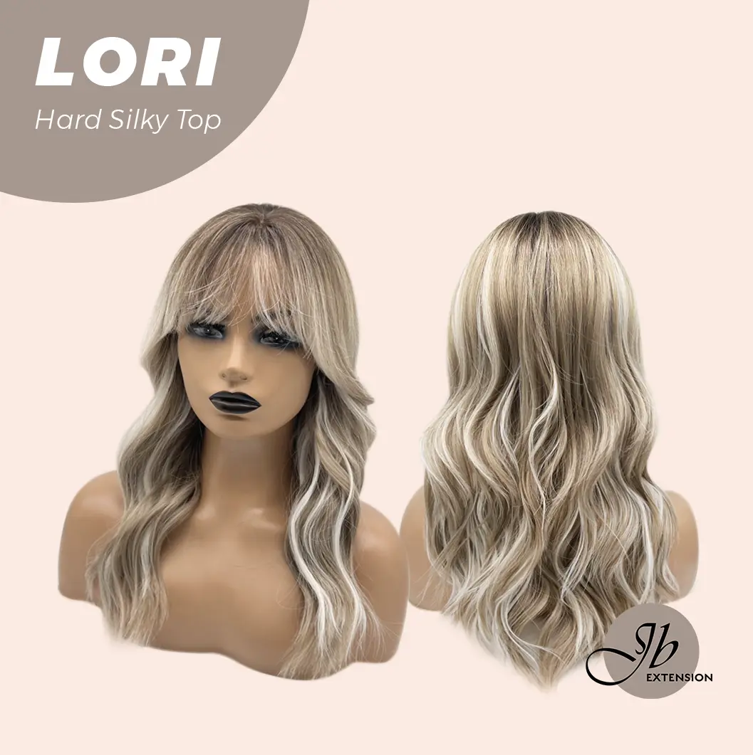 JBEXTENSION 20 Inches Scalpiana Wave Mix Blonde with Dark Root 3.5X4 Hard Silky Top Natural Scalp Effect Wig LORI JBEXTENSION 20 Inches Scalpiana Wave Mix Blonde with Dark Root 3.5X4 Hard Silky Top Natural Scalp Effect Wig LORI