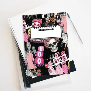 Spooky Themed Journal - Mean Girls & Boo Motif, Halloween Gift, Sketchbook, Cute Notebook for Creative Souls, Halloween Journal, Fall Decor