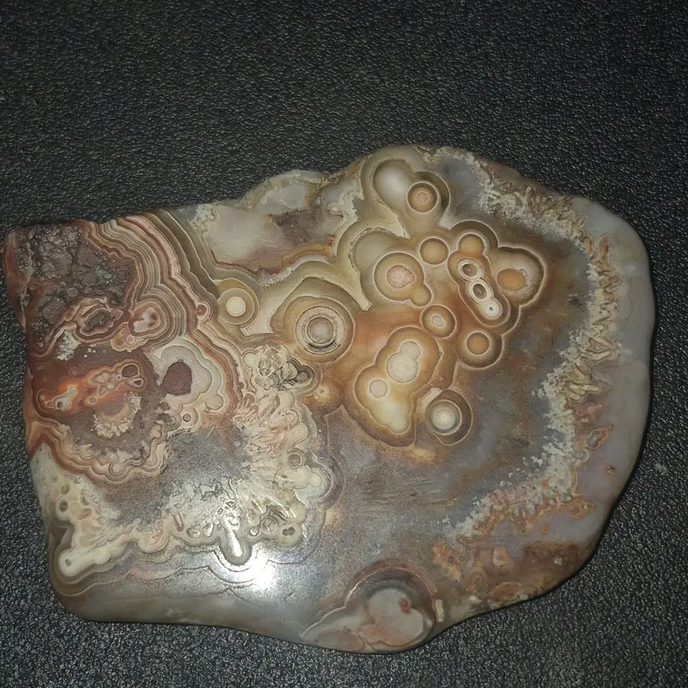 Mexican Crazy Lace Agate Slab - Natural Polished Gemstone Slab for Jewelry Making, Home Decor