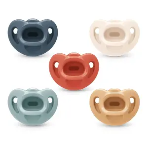 Classic Comfortable Baby Pacifier 5-Pack, Soft Full Silicone One-Piece Design, Comfortable and Orthodontic, Suitable for 0-6 Month Old Newborns