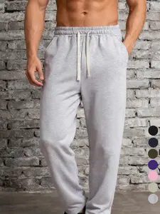 Men's Fleece Jogger Sweatpants - Classic Solid Basic Style with Elastic Drawstring Waist, Casual Athletic Jogging Pants Suitable for Gym & Leisure Wear (Multiple Colors Available)