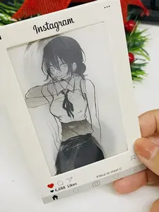 Chainsaw Man Reze Lenticular Cards, 2-Piece Black & White Anime Set, Premium Collectible for Fans