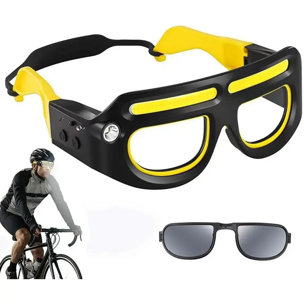 Rechargeable Glasses Headlamp with Motion Sensor & Gesture Control, 5 Lighting Modes, Waterproof Light for Running, Camping, Night Work, and Safety Use