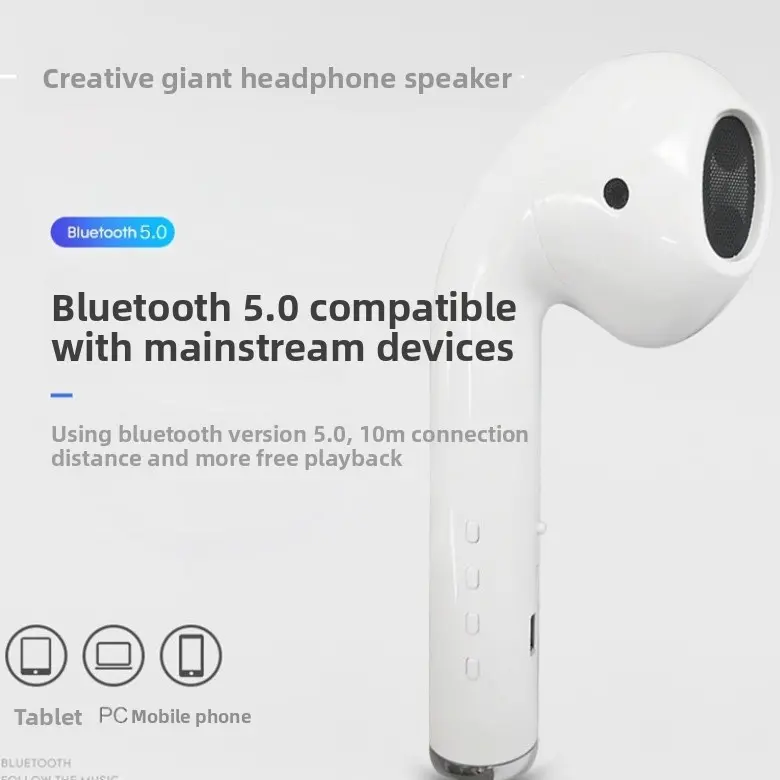 Giant Macaron-Design Portable Wireless Speaker - Extra Large Plastic Headphone-Appearance Audio Device, Cable Free, Without Internet, Not Water Resistant, Cable Free Speakers