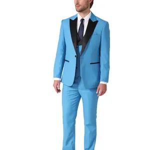Men's 3-Piece Slim Fit Tuxedo Suit with Shawl Lapel Blazer, Vest, Pants, Shirt, and Bow Tie – Ideal for Parties, Weddings, Business Dinners, and Formal Events