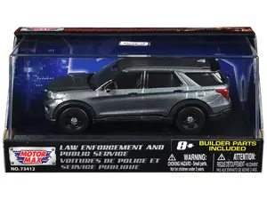 2022 Ford Police Interceptor Gray Metallic Unmarked "Law Enforcement & Public Service" Series 1/43 Diecast Model Car by Motormax