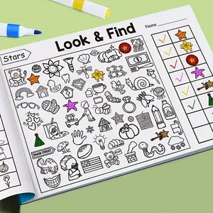 Children'S Interactive Find And Find Coloring Book - Find Games, Hidden Object Pictures And Matching Exercises, Improves Concentration And Fine Motor Skills, Christmas Gift, Paper Material, No Batteries Required, Educational Playtime, Fun Design.