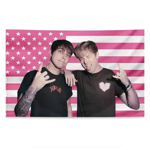 Sam And Colby 3X5 Ft Pink American Funny Flag With 4 Grommets College Dormitory Decoration Outdoor Party Courtyard Decoration Tapestry Wall Hanging Home Textile Print bedroom decor