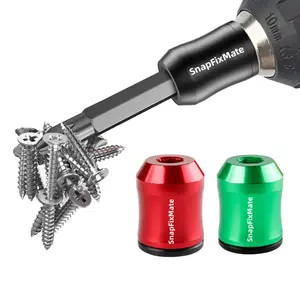 SnapFixMate 2 Pcs Strong Magnetic Screw Ring, 1/4 Inch/ 6.35 mm Universal Magnetic Screw Ring Bit for Hex Screwdriver and Power Bits Screwring Powerbits