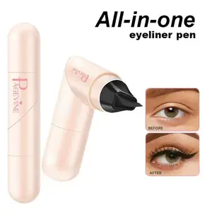 PAGE VINE Rotating Eyeliner Marker Pen Dual-Head Design with Wing Stamp Quick-Dry Long-Lasting Smudge-Proof for Easy Cat Eye Sharp Winged Lines All-Day Makeup Wear Versatile Use