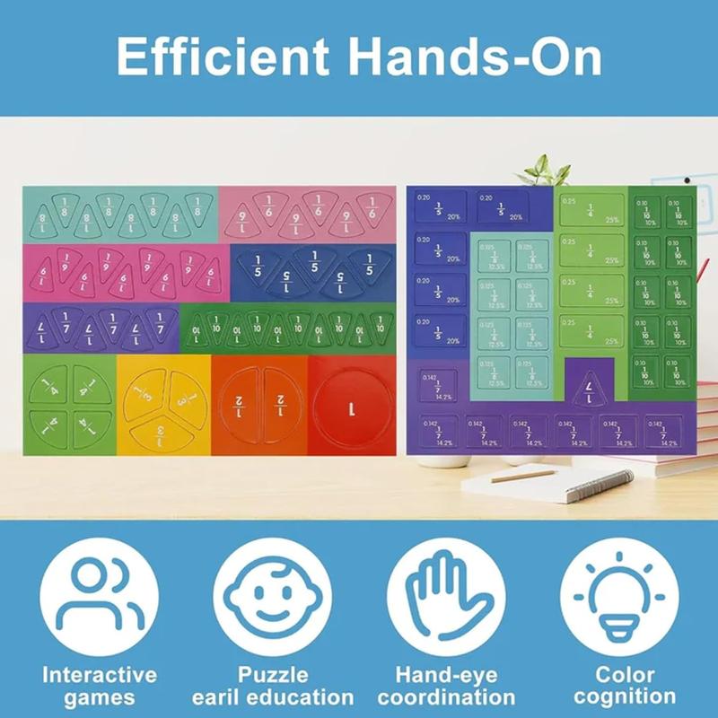 New Magnetic Fraction Playbook 2026 Upgraded Version Refrigerator Magnet for Elementary School Students K-3 Educational Tool with 40 Activities and Strong Magnets
