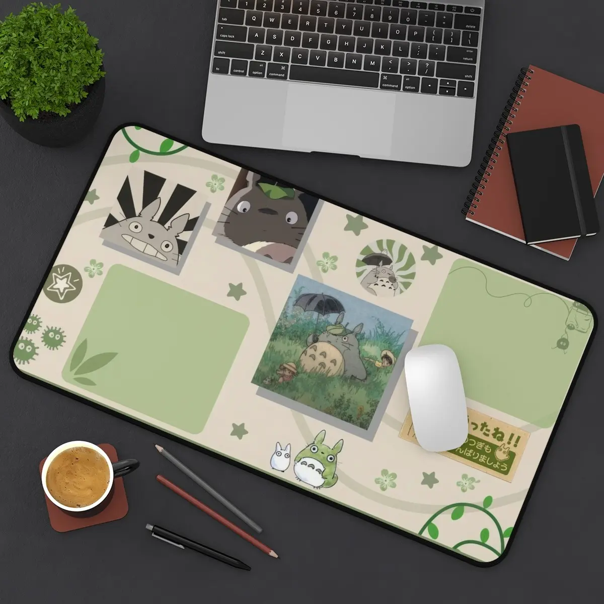 Anime Mouse Pad, Kawaii Studio Ghibli Inspired Desk Mat, Aesthetic Totoro Inspired Desk Mat, Cute Cottagecore Cartoon Play Mat