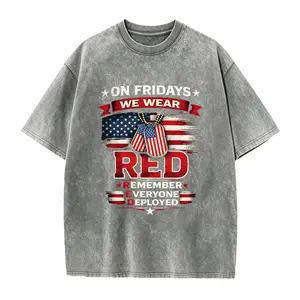 On Fridays We Wear RED Shirt Remember Everyone Deployed Patriotic Tee