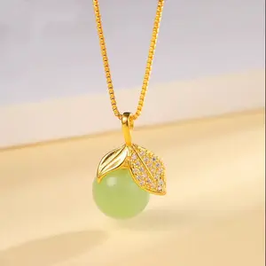 LisiZen Leaf Necklace Minimalist Simple Light Luxury Leaf Pendant Fashion Micro-Inlaid Diamond Design Collarbone Chain DZXL4078
