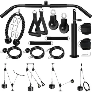 Weight  Pulley System Gym, Upgraded Fitness LAT and Lift Pulley System Attachments for LAT Pull Down, Biceps Curl Workout, Tricep,  Gym Gravity Pulley System Set.
