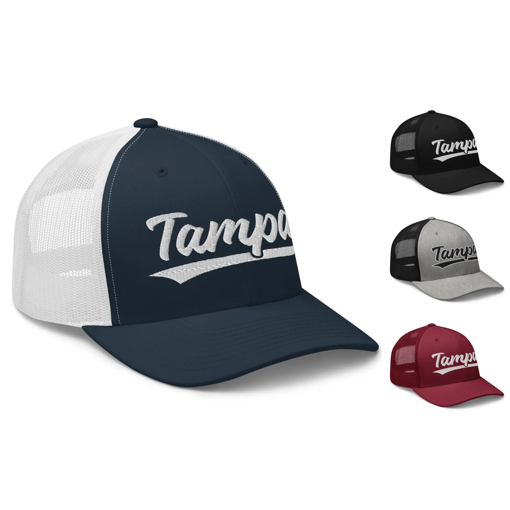Vintage Tampa Baseball Script Retro Tampa Trucker Cap Hat