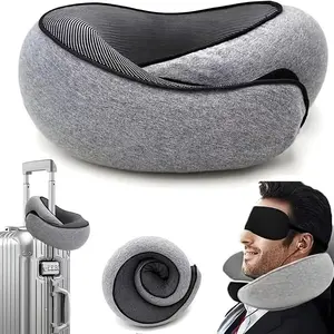 Snail Design Travel Neck Pillow, 1 Count Supportive Memory Foam Neck Pillow with Storage Bag, Breathable Polyester Pillow, Hand Washable Pillow for Long Flights & Airplane Sleep Comfort