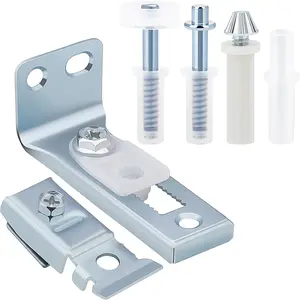 Bifold Door Hardware Repair Kit with Top & Bottom Brackets Pivots Guide Wheel for Sliding Closet Pocket Accordion Barn Doors Stainless Steel Nylon PA6 7/8" to 1" Track
