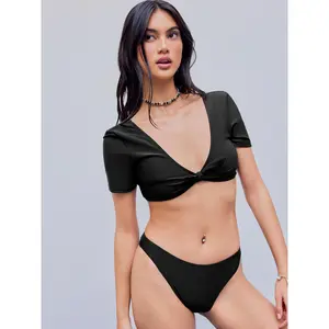Cider V-neck Knotted Bracelet Cheeky Bikini Swimsuit