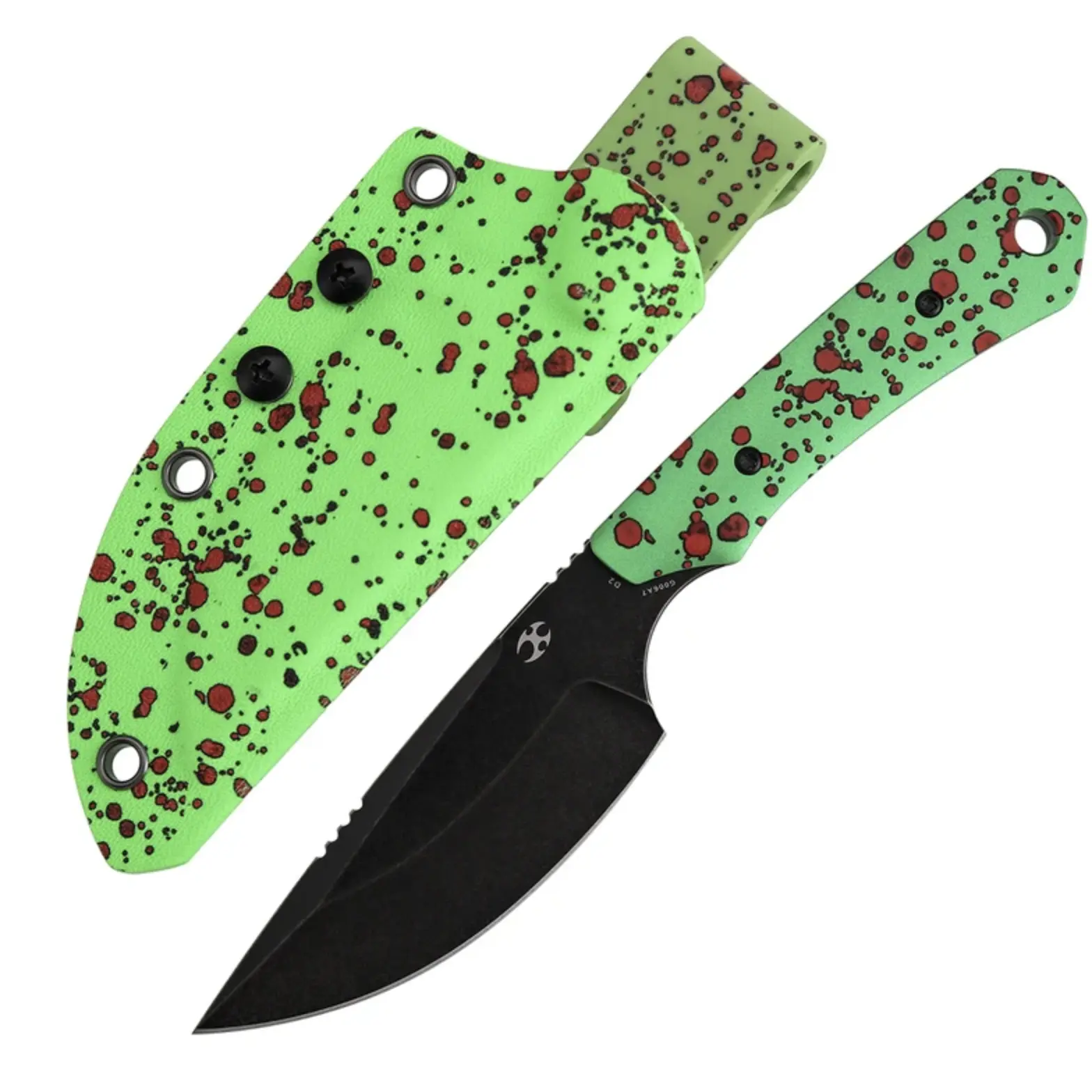 Kansept Flank Zombie Fixed Blade Knife – 3.69" D2 Steel, Black G10 Handle, Outdoor Camping EDC