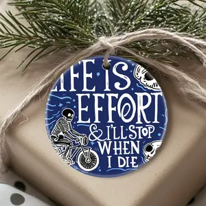 Christmas Ornaments Jerry Rick And Morty Life Is Effort New Year Birthday Circle Decor Tree Acrylic Holiday Family X-Mas Gift For Friends