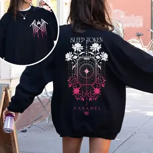 Sleep Token Band Sweatshirt, T-Shirt, Hoodie – Caramel Floral Gothic Aesthetic Symbol and Cosm, Sleep Token Caramel Shirt unisex band merch pullover floral graphic rock music fan streetwear