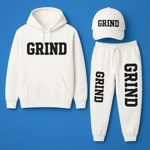 UrbanEase | Sweatsuit Set – Premium 3-Piece Hoodie Pants Cap – Soft Fleece Warmth – Casual Athleisure for Men